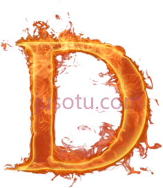 字母火焰D,letras de PNG