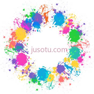 水彩花环五颜六色,watercolor circle wreath colorful PNG