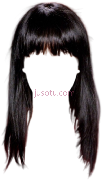 女孩发型,dark hair girl hairstyles down sketch PNG