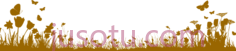 黄色花草,border gold PNG