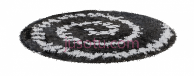 黑白圆地毯,round rug black and white PNG
