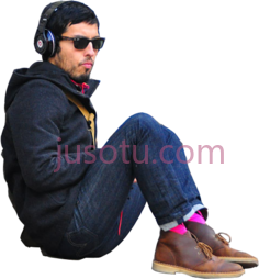 人坐地板上,sitting on floor PNG