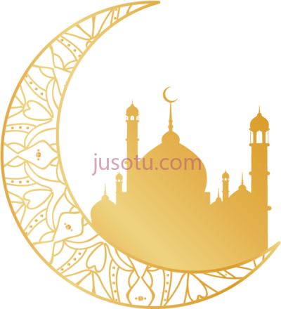 宗教伊斯兰教金月,religion islam golden moon religious motifs PNG