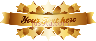 金丝带星,gold ribbon title stars PNG
