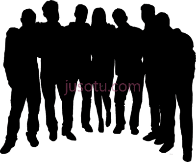 团体剪影,group posing silhouette PNG