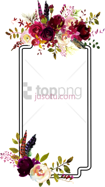 时尚花边装饰花卉水彩,flower border decoration PNG