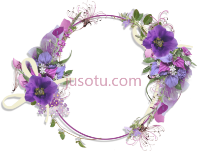 紫色花环,floral round purple flower borders and frames PNG