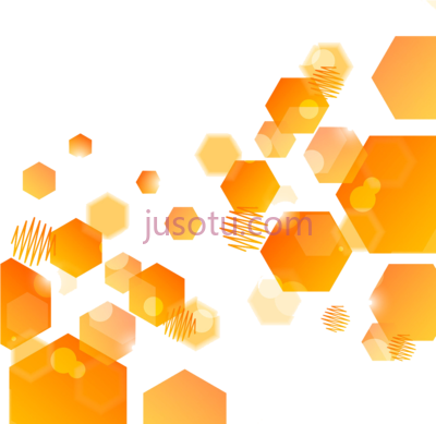 橙色六边形,art orange hexagon translucent PNG