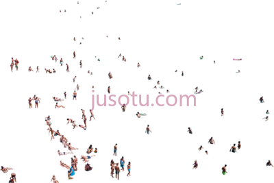 海滩上人们,people on beach aerial view PNG