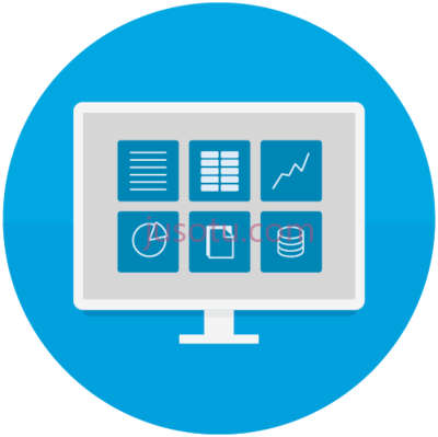 显示器,computer monitor displaying various icons PNG