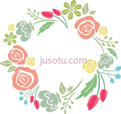 花环边,floral circle border PNG