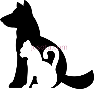 狗猫,dog and cat silhouettes together icon PNG