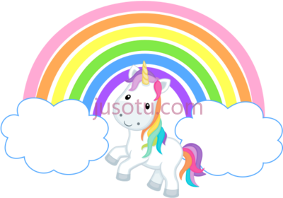 彩虹云独角兽,unicorn rainbow clouds PNG