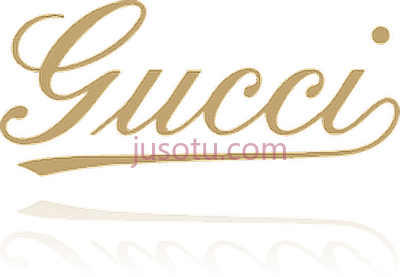 古驰金色标志,gucci cursive gold logo PNG