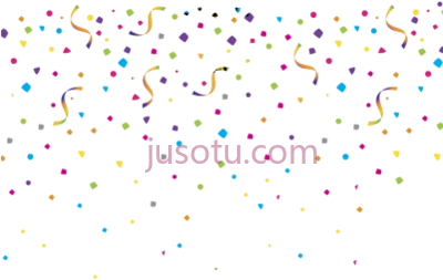 五彩纸屑,colorful confetti isolated on PNG