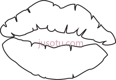 嘴唇,lips outline kiss coloring page PNG