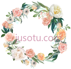 圆形花环装饰边框PNG