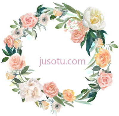 圆形花环装饰边框,cartoon round garland decorative border PNG