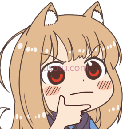 女孩思考,thinking meme face anime PNG