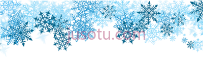 蓝边雪花,border blue snowflakes PNG
