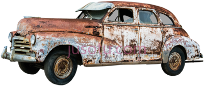 旧生锈汽车残骸,oldtimer rusty old car wreck PNG