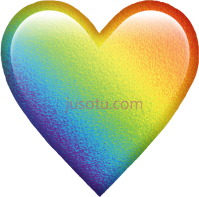 彩虹心,rainbow colorful colors emoji heart emojiheart PNG