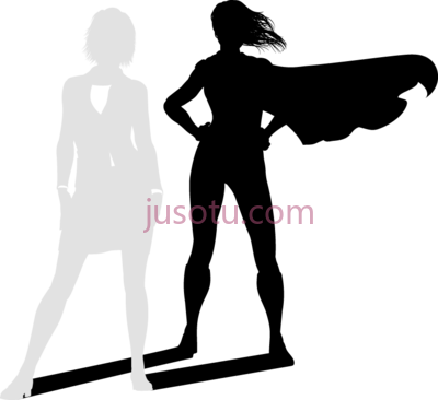 女性影子,super biz woman superhero shadow PNG