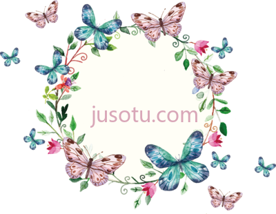 蝴蝶花框,butterfly frame flower floral PNG