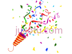 五彩纸屑派对喇叭PNG