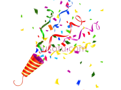 五彩纸屑派对喇叭,confetti party horn popper PNG