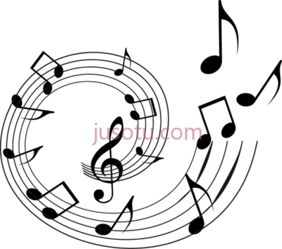 音符螺旋装饰,autocolante decorativo espiral notas musicais PNG