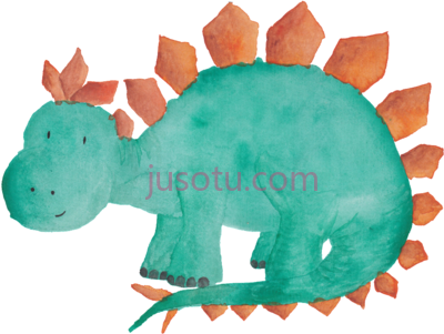 绿色手绘恐龙,green hand painted dinosaur cartoon PNG