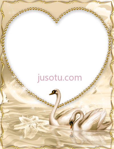 金天鹅,beautiful golden swan gold borders and frames PNG