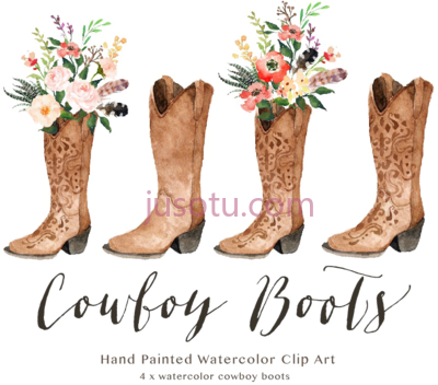 牛仔女靴,cowboy cowgirl boots PNG
