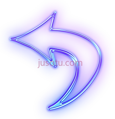 蓝紫光霓虹灯箭头,neon arrow sign blue purple light PNG