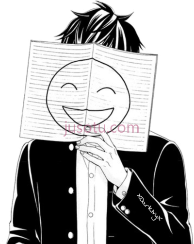 郁闷悲伤微笑男孩,depressed anime sad fake smile boy PNG