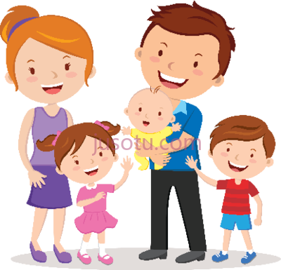 快乐家庭,happy family cartoon PNG