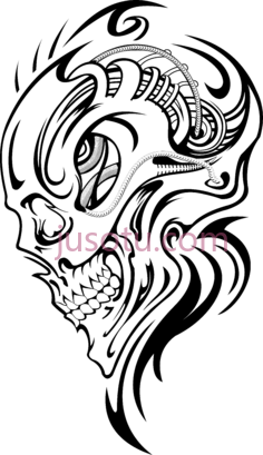 头骨纹身,skull tattoos tribal PNG