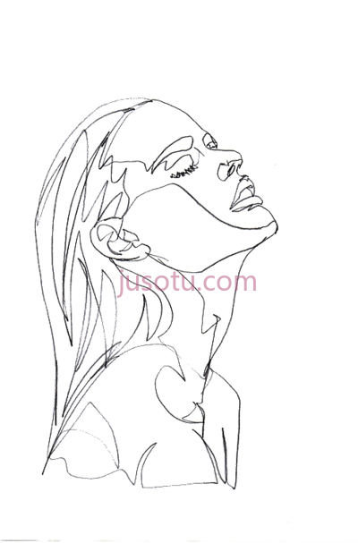 女人肖像,line credit to artist PNG