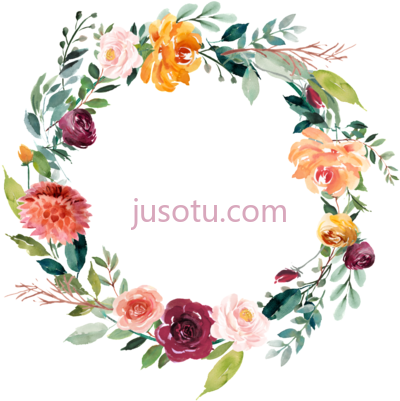 花环水彩,this garland about watercolor flowers PNG
