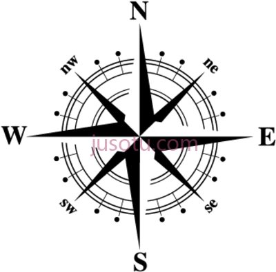 黑白航海罗盘,nautical compass black and white PNG