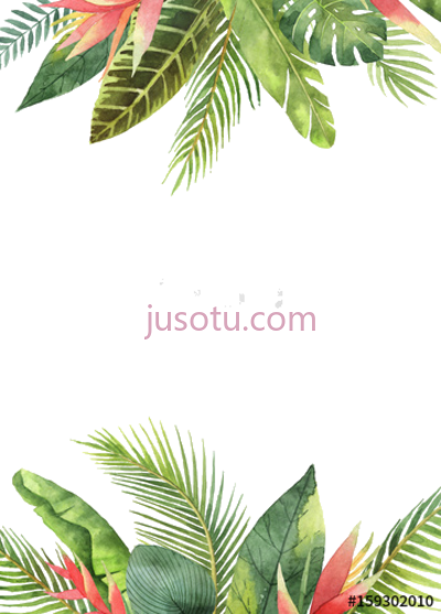 热带叶水彩,tropical leaves watercolor PNG