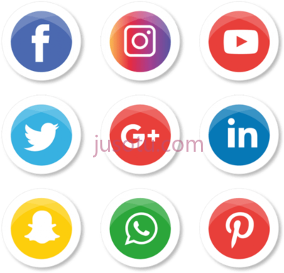 社交媒体图标,media icons set logo illustrator PNG