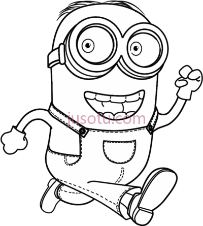 小黄人大眼萌,desenho para pintar minions PNG