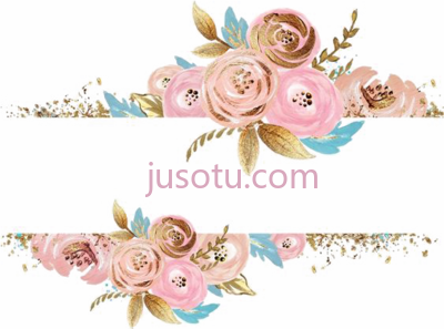玫瑰金粉色花朵,rose gold pink flowers dress rectangular PNG