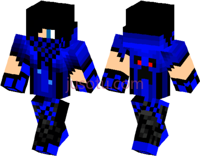 我的世界,blue on minecraft skin black ninja PNG
