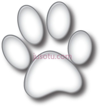 狗爪印,white dog paw print PNG