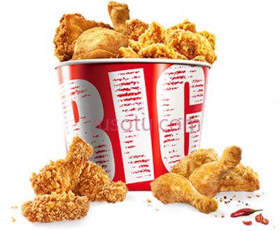 肯德基炸鸡,kfc chicken bucket crispy fried PNG