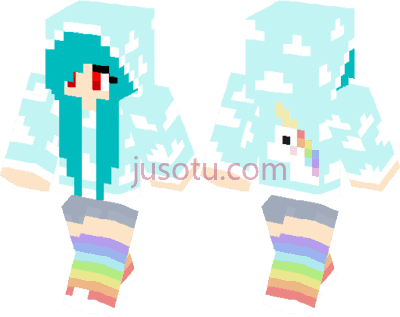 我的世界,unicorn girl skin minecraft PNG
