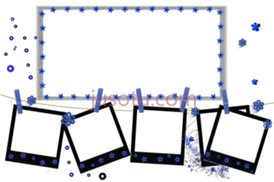 宝丽来相框,polaroid frames borders hanging stars blue PNG
